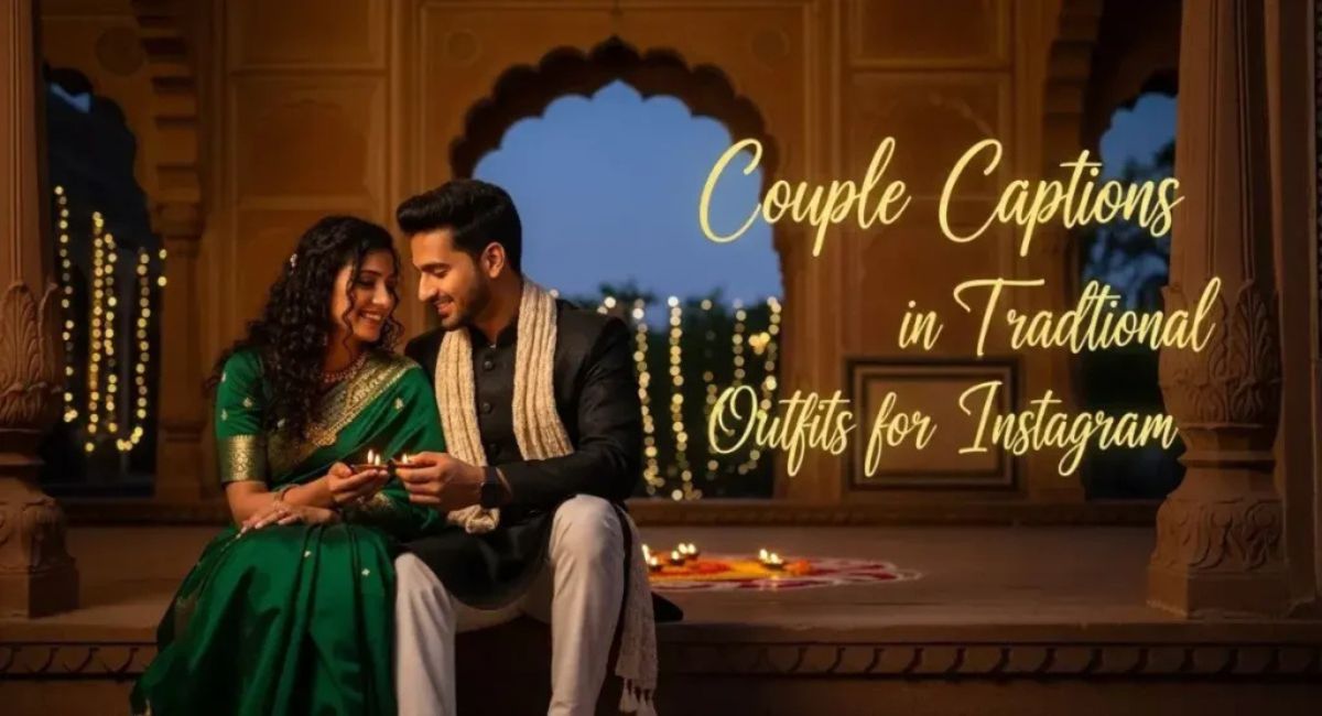 Couple Captions in Traditional Outfits 